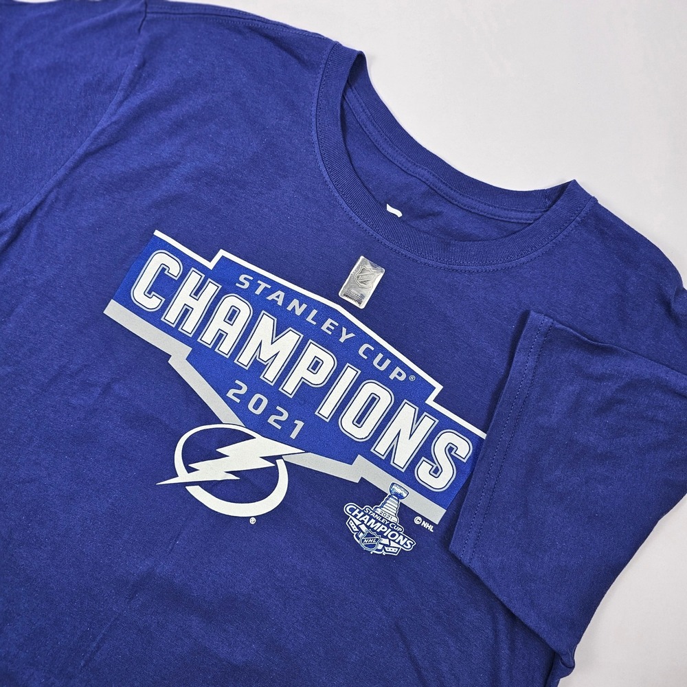 Tampa Bay Lightning Stanley Cup Champions 2021 NHL T-Shirt Mens Large